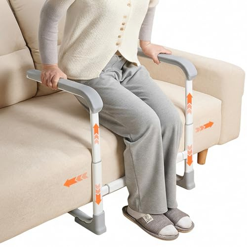 UtaUla Aufstehhilfe Sofa für Senioren, 3-Fach Höhenverstellbar & 2-Fach Breitenverstellbare Couch-Hebehilfe mit Sicherheitsgriff & Anti-Rutsch-Füßen, Stabile Sitzerhöhung & Aufstehhilfe für Senioren