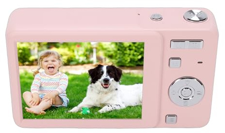 RASTKY Digital Camera 4K HD 64MP Sliding Retro Video with 16X Zoom Auto Focus 2.8 Inch Screen for Travel Photography Students (pink)