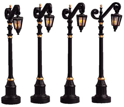Lemax Christmas Village Colonial Street Lamp Set of 4 Battery Operated (4.5V) - 54313