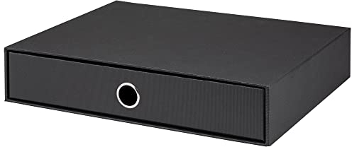 Rössler Papier 1524452700 - S.O.H.O. Boîte à tiroirs pour DIN A4, avec trou de poignée, noir, 343 x 250 x 65 mm, 1 pièce