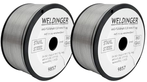 2 Rollen WELDINGER Fülldraht D100 0,8 mm 0,9 kg (MIG/MAG-Schweißdraht NoGas)