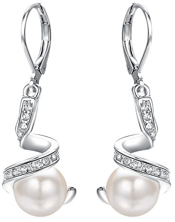 Vissen Hängend Perlen Ohrringe Damen 18K Vergoldete Zirkonia Ohrringe Creolen Perle Modeschmuck…