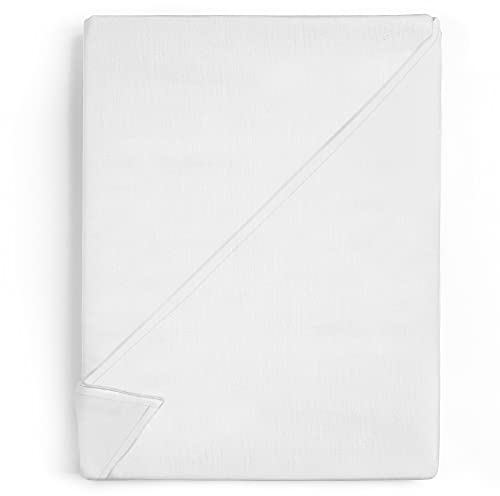 Bettlaken ohne Gummizug Baumwolle 100x200 cm - Bed Sheets Betttuch ohne Gummi und Laken Bedsheets Baumwollstoff weiß und Kochfest mit Oeko-Tex-Zertifikat 100 x 200