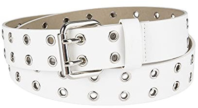 Dickies Damen Leder Casual Gürtel, Weiße Ösen, L