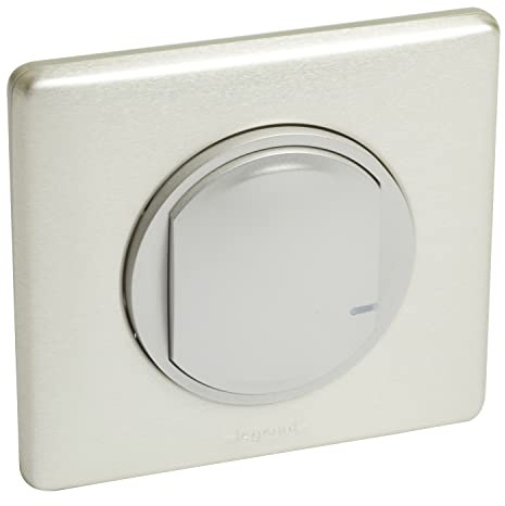 Legrand Interrupteur sans Fil On/Off pour Éclairages et Prises Connectés Céliane with Netatmo Complet (Fixation Adhésive, Support, Enjoliveur et Plaque) - Finition Titane - 199173