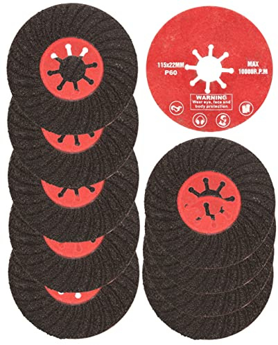 KOTARBAU® Lot de 10 disques abrasifs 115 x 22 mm pour carrelage, pierre, grain 60