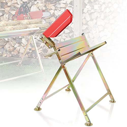 Gimisgu Support de tronçonneuse avec support de tronçonneuse, 81 x 72 x 78,5 cm, charge maximale : 150 kg, pliable, avec toise et capot de protection
