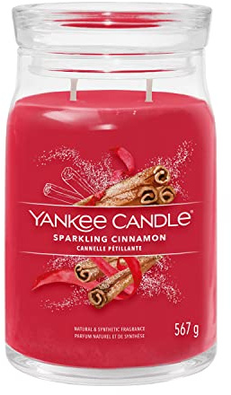 Yankee Candle Signature doftljus | Mousserande kanel stort burkljus med dubbla vekar | Sojavaxblandning långt brinnande ljus | perfekta gåvor för kvinnor