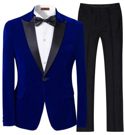 Cloudstyle Mens 2-Piece Suit Peaked Lapel 1 Button Tuxedo Slim Fit Dinner Jacket Pants