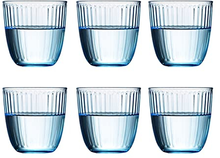 Verres/Verre à Eau 6 pcs Buvant des Lunettes en Verre de ménage Tasse de verrerie de Cuisine Jeu de Verres d'eau colorés Idéal for l'eau, Le jus, la bière, Le Cocktail Verres Tumbler (Color : A)
