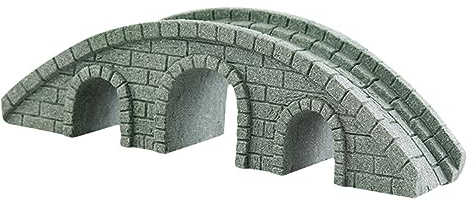 Mipcase Miniature Stone Bridge Model for Micro Landscape, 3-hole Small Scale Garden Ornament Decoration, Diy Tiny Bridge Figurine for Fish Tank and Bonsai Scenery