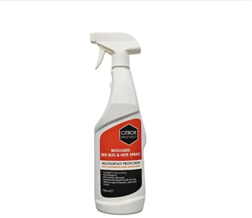 Citrox Protect BioGuard Bed Bug and Dust Mite Spray 750ml - Natural Bed Bug Killer Spray for Hard Surfaces - Dust Mite Spray Natural Bioflavonoids Formula