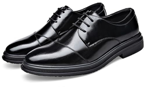 DADAWEN Chaussure Oxford Cuir pour Hommes Chaussures Homme Ville Costume Mariage Bureau Noir 39
