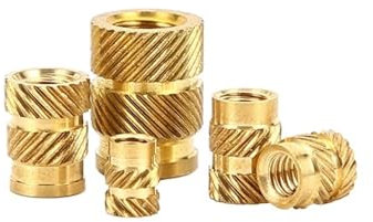 Einpressmuttern M2,5 Messing-Heißschmelzeinsätze, Mutter, Heizform, Kupfergewinde-Einsatzmuttern, SL-Typ, doppelte Köper-Rändel-Einspritz-Messingmutter, 100 Stück(M2.5 X D3.8 X L4.0)