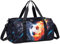 Sporttasche Kinder Schwimmtasche Jungen Damen mit Schuhfach und Nassfach Badetasche Teenager Kleine Reisetasche Fitnesstasche (Schwarz - Fußball)