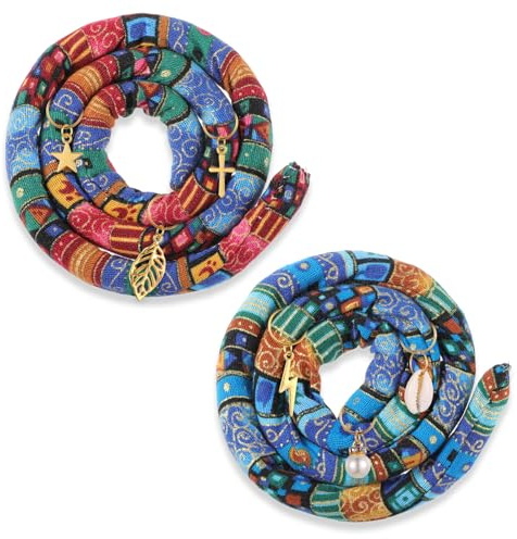 Qianyu 2 Pcs Spriral Lock Hair Tie Colorful Dreadlock Accessories Bendable Hair Ties for Women and Men Iron Wire Embedded Ponytail Holder Dread Hair Ties for Long Braids Thick Curly Hair