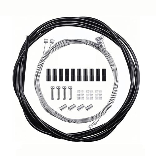 Universal Bike Inner Brake Cable Housing Kit, 4PCS Universal Bicycle Change Cable Kit, Bicycle Cycling Shifter Cable Housing Kit for Mountain Road Bike Repair(Black)