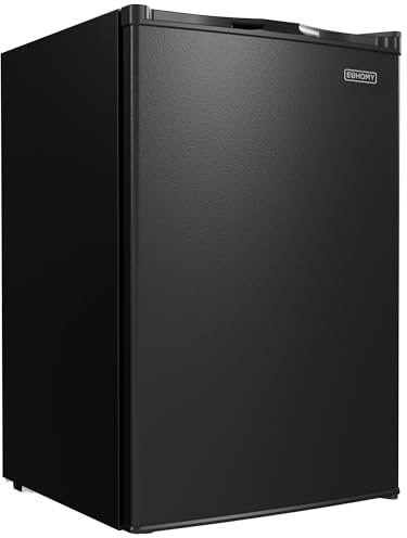 EUHOMY Upright freezer, 3.0Cubic Feet, Single Door Compact Mini Freezer with Reversible Door,Small freezer for Home/Dorms/Apartment/Office, Black