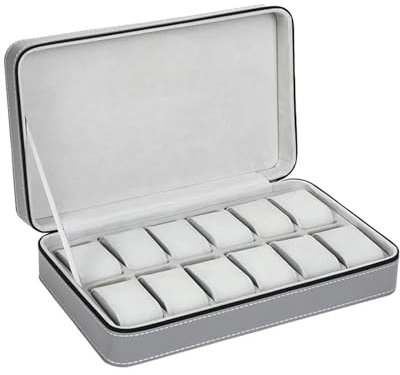 Uhrenbox 2/4/6/8/10/12 Slots Uhr Koffer Organizer Tragbare Zipper Uhr Fall Armbänder Männer und Frauen der multifunktionale Display Box Uhrenkoffer(08)