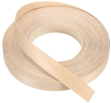 PATIKIL Cinta de borde de arce 3/4 pulgadas x 49.2 pies Cinta de chapa | de madera preencolada, Banda de borde de contrachapado flexible, con adhesivo termofusible, para restauración muebles