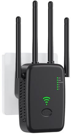 Ripetitore WiFi, Amplificatore Wifi Potente per Casa Estensore WiFi per Casa e Ufficio, Extender WiFi 300Mbps 2.4GHz con Porta LAN,Supporta Modalità Ripetitore/Router/AP,Nero