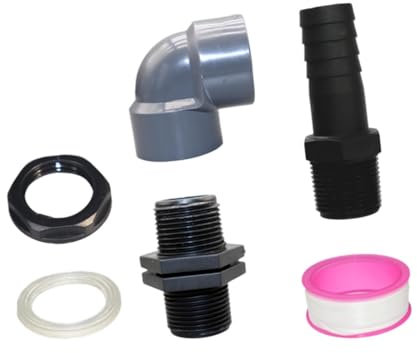 Colcolo Accesorio de mamparo de Barril de Lluvia, Conector de Barbilla de Manguera de jardín, Codo, Boquilla de Manguera, Adaptador de Conector del Tanque de