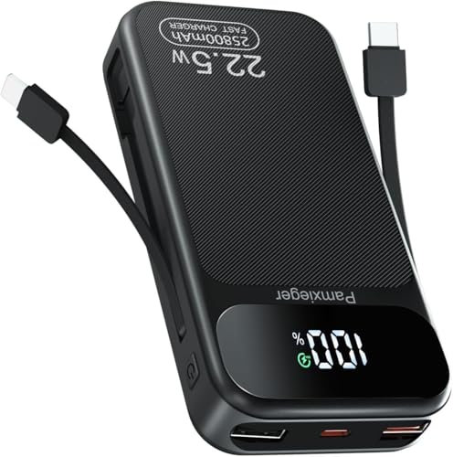Power Bank 25800mAh 22.5W PD3.0 QC4.0 Batterie Externe Charge Rapide Batterie Portable USB C Input & Output avec LCD L'affichage (Black)