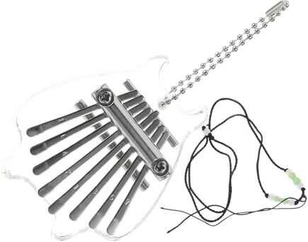 Transparentes Fingerklavier 8 Tasten 1 Satz, Tragbare Instrumente | Kristall, Metall und Polyester, Leichtes Design, Klarer Klang, für Reisen und Zuhause, für Anfänger