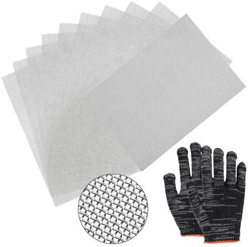 10PCS Rodent Mesh, Professional 304 Stainless Steel Metal Fly Screen Rodent Insect Wire Mesh for Covering Ventilation Bricks and Vents 20 Mesh Insect Repellent(150 * 210mm)