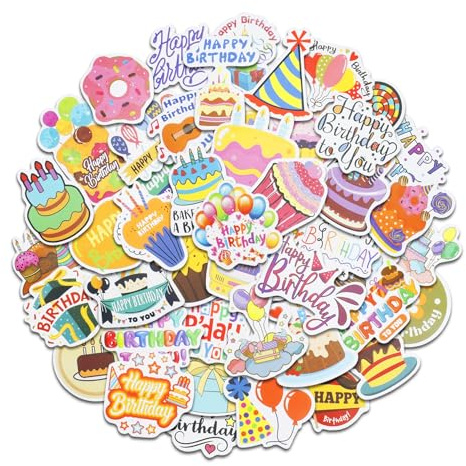 Sticker Geburtstag,Aufkleber Geburtstag,Happy Birthday Aufkleber - 100 Stück Wasserfeste Geburtstagsaufkleber,Motivvielfalt Für Geschenke,Karten & Partydeko,Ideal Für Kinder,Eltern & Partyplaner