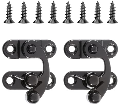 2 Sets Antike Vorhängeschloss Spannverschluss Retro Verschluss Schnell Verschluss Hook Hasp Retro Haspen Riegel für Möbel, Holzkisten, Schmuck Kästchen
