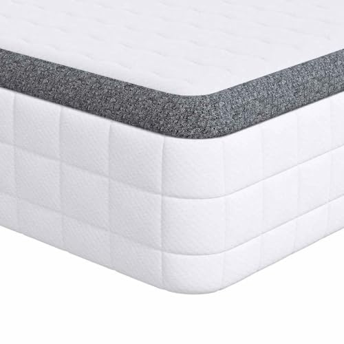 vidaXL Matratze Weiß und Grau 70 x 200 cm Bonell Feder, Moderne Schlafzimmer, Bequeme Matratze, stilvolles Bett, eleganter Schlaf, urbaner Komfort