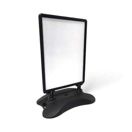 A1 Black Wind-Resistant Pavement Sign – Heavy-Duty Water-Fillable Base, Double-Sided Snap Frame, Outdoor Display Board for Retail, Cafes, Events & Exhibitions