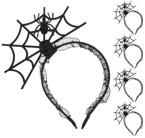 Healeved 5stücke Spinnenhaarreif für Halloween Spinnennetz-haarband Kopfschmuck für Festivals Cosplay-accessoire Haaraccessoire für Kostümpartys
