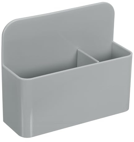 sourcing map Magnetischer Stifthalter für Kühlschrank, 12 x 4 x 10 cm, trocken abwischbar, Marker-Halter für Whiteboard, Magnet, Spind, Organizer, Zubehör, Stiftebecher, Stiftehalter, Grau