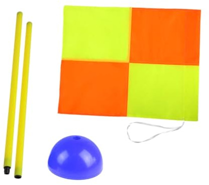 Drapeau d'angle de football pour bâtons d'agilité pour adultes - Drapeau d'entraînement pour jeux - 2 bâtons - Base bleue - 2 bâtons