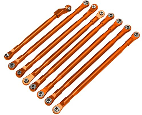 AKLOSIPY RC-dragstångslänksats i Aluminium med Svängstång för Axial SCX6 JLU /6 RC-fordon – och Stabil Prestanda (Orange)