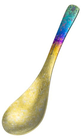 iBasingo Cuillère en titane pour l'extérieur, légère, réutilisable, cuillère à soupe, cuillère à riz, couverts de camping en titane, idéal pour la randonnée, les voyages, la cuisine Ti1067T