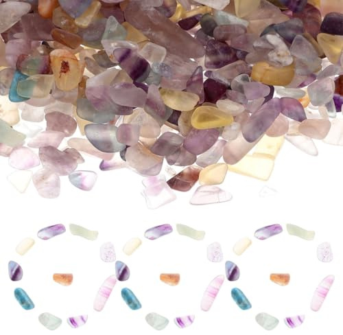Kisangel Polished Fluorite Gravel Rocks 200g Natural Tumbled Crystal Chips Sturdy White Crystal Stones for Fish Tank and Flower Beds Home Decor Terrarium Supplies