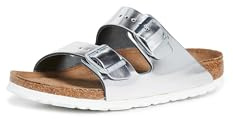 Sandales en cuir Classic Arizona FL 52533 mixte pour adulte - Multicolore - Metallic Silver Leather, 41 N EU / 10-10.5 2A(N) US