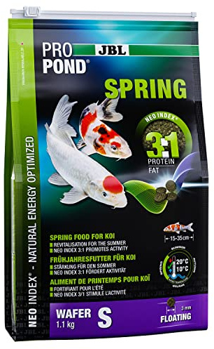 JBL Frühjahrsfutter für Koi, Schwimmende Futterwafer, Saisonfutter, ProPond Spring, Größe S, 1,1 kg
