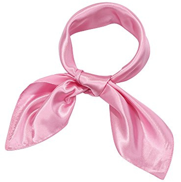 SATINIOR Chiffon Scarf Square Neck Scarf Handkerchief Retro Satin Ribbon Neckerchief for Women(23.6 x 23.6 Inches,Pink)