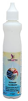 CREARTEC Artidee - Universal Textilkleber/Stoffkleber - in 40-60min fertig getrocknet und verklebt - 90g - Made in Germany