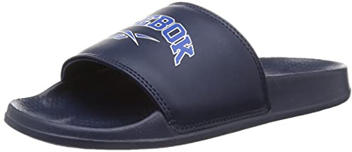 Reebok Unisex Classics Slides Sandal, Vector Navy/Vector Blue/White, 3 UK