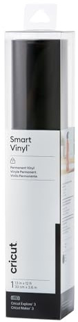 Cricut 2009053 Smart Vinyl Permanent | 1 Sheet | 33cm x 3.6m | Black, (12ft), 3.6m (12ft)
