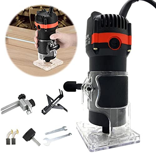 Fresatrice Rifilatore, Trimmer Manuale Elettrico, Laminatore Per Legno Palm Router Bordo Legno Fresatrice Legno 30000R/MIN 800W Rifilatore Rifilatura Scanalatura Lavorazione Legno