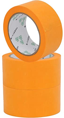 Trintion 24X Rollen Goldband 50mm x 50m Abdeckband Entfernbar Klebeband Malerband Rückstandfrei Maler Abklebeband für Automotive Dekoration Malerarbeiten ohne Lösungsmittel Soft Tape