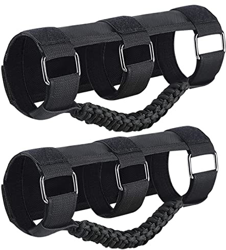 KOOLYNHO Roll Bar Grab Handles Hand Grips Accessories Paracord Hand Grab for Jeep Wrangler JL JK TJ YJ Gladiator Sahara Rubicon Unlimited (Black 2 Pack) | Paracord Hand Grips, JL JK TJ YJ Gladiator 1987-2023 Compatible, Sahara Rubicon Unlimited, Accessories
