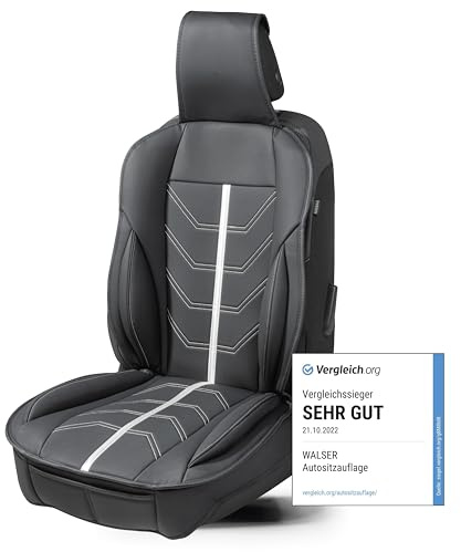 Walser Premium Sitzauflage Auto Kimi, Sitzschoner Auto schwarz/Silber, Vergleichssieger* Auto Sitzauflagen, Sitzbezug Auto Vordersitze, Schonbezug Autositz Autositzauflage Vordersitze PKW/LKW