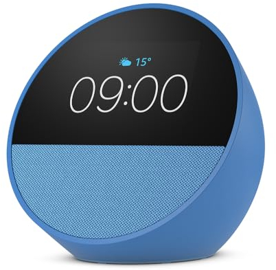 Amazon Echo Spot (2024), smarter Wecker mit sattem Klang und Alexa, Blau